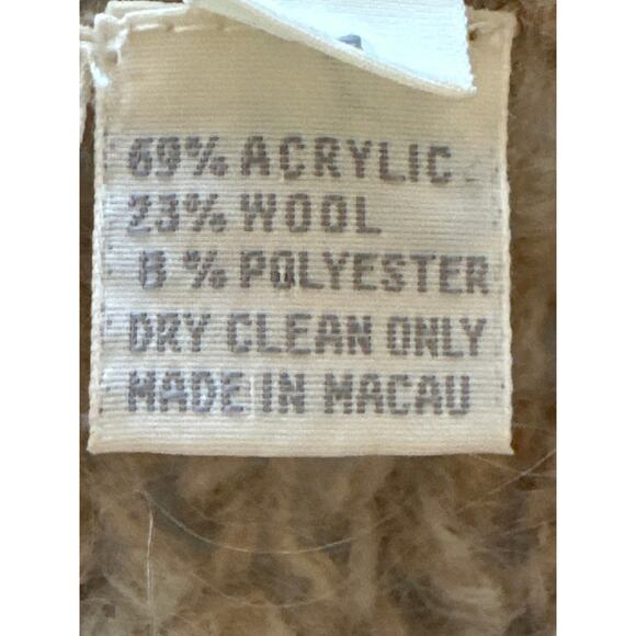 VTG Hand Knit J H Collections Sweater M Tan 1/2 Sleeves Wool Blend Classy Clean - Picture 10 of 14